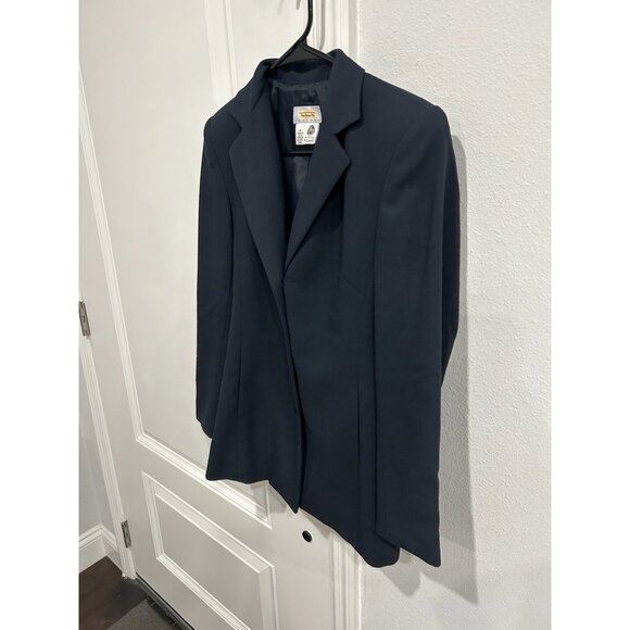 Talbots Petites Womens Navy Button-Front Fully Lined Wool Blazer Size 4 Tailored - Picture 3 of 9